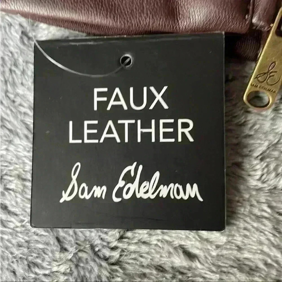 Sam Edelman Faux Leather Moto Jacket in Chocolate Size Small NWT - Picture 7 of 12